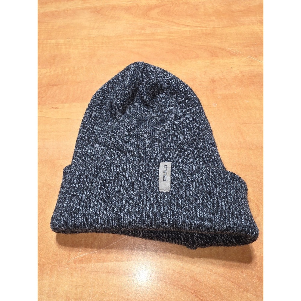 Bula Mens Gray Black Marled Wool Blend Knit Beanie Hat Made in Canada 1171013 - Picture 4 of 8